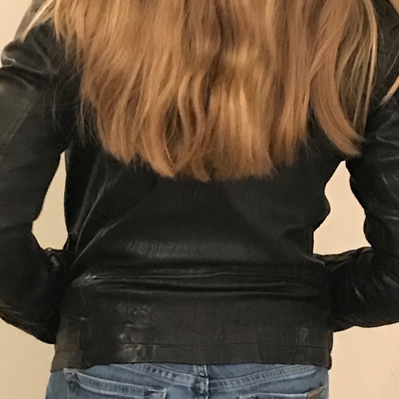 COPY - Blk leather biker jacket Mendochino. - Picture 2 of 2